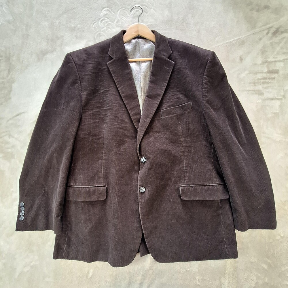 Chaps Sport Coat Mens 48R Brown Cotton Corduroy Single Vent 2 Button Jacket